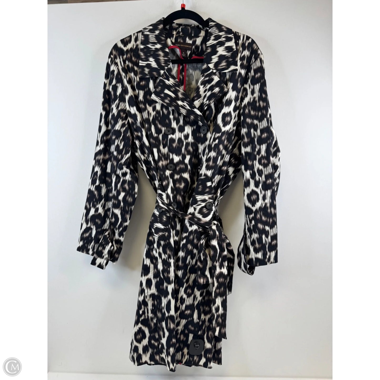 Coat Trench Coat By Dana Buchman In Leopard Print, Size: Xl