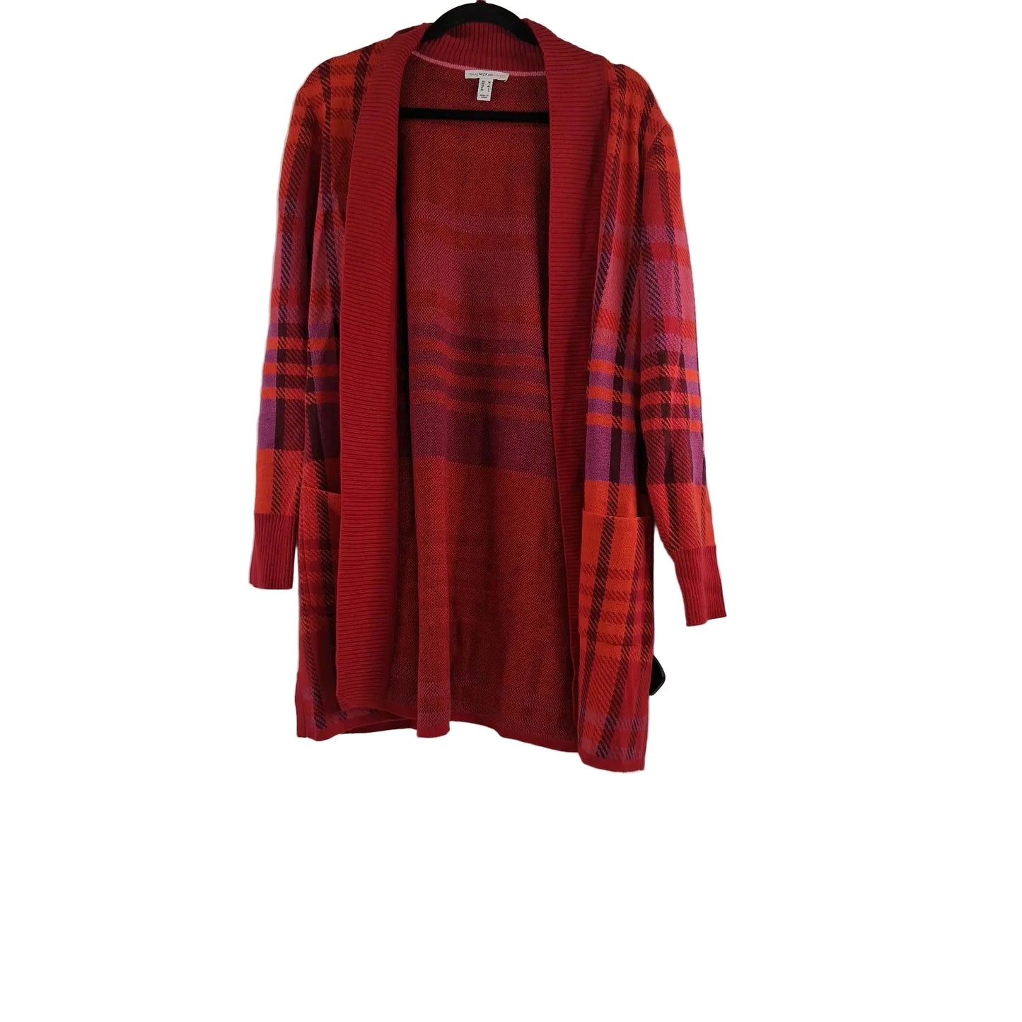 Sweater Cardigan By Isaac Mizrahi Live Qvc In Orange & Pink, Size: M