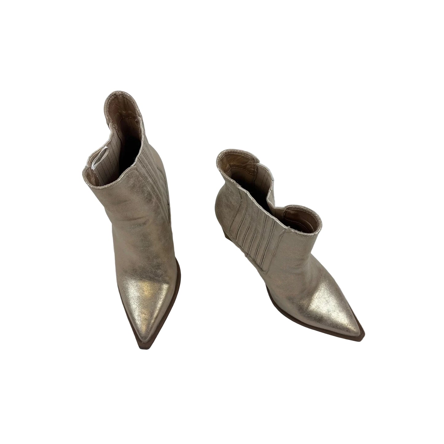 Boots Ankle Heels By Mia In Gold, Size: 6.5