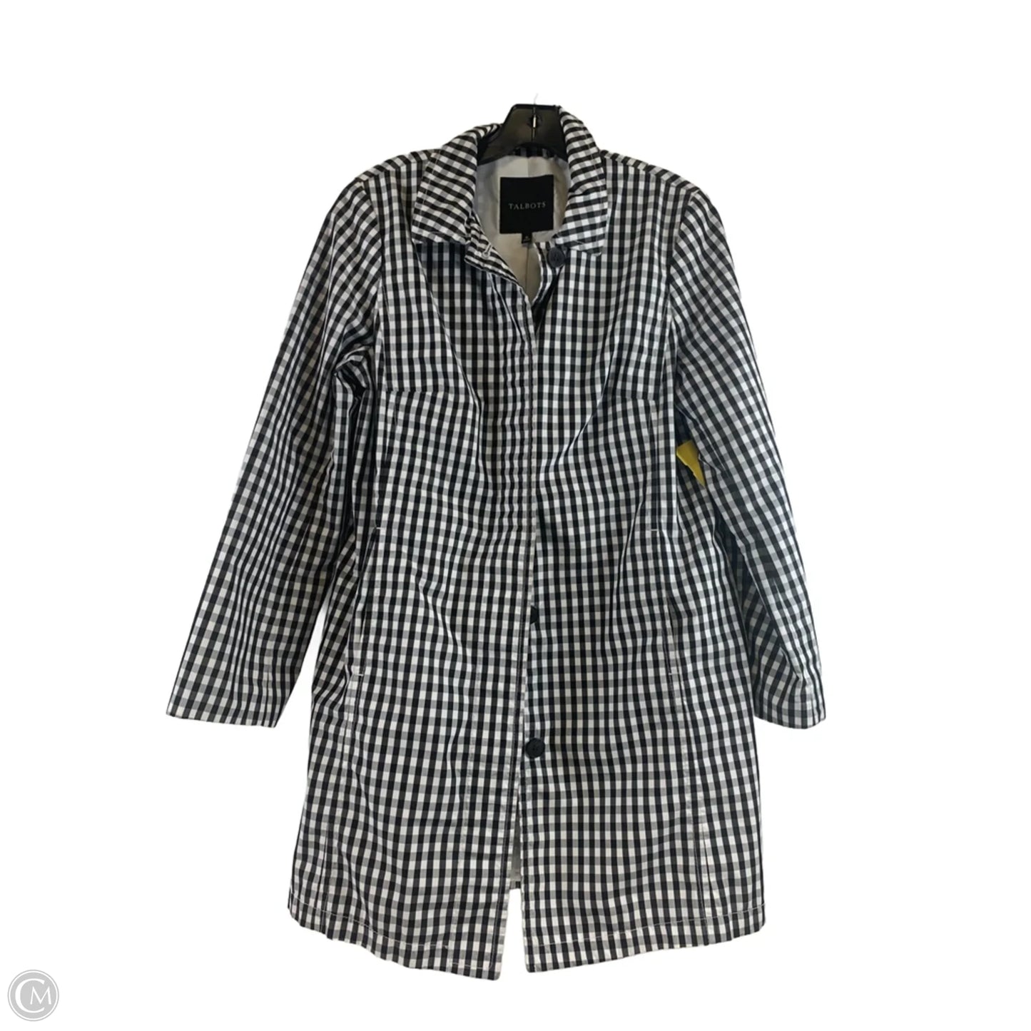 Coat Raincoat By Talbots In Black & White, Size: M