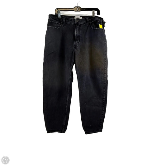Jeans Boyfriend By Abercrombie And Fitch In Black Denim, Size: 14