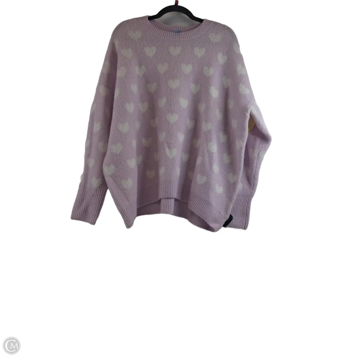 Sweater By Cece In Pink & White, Size: L