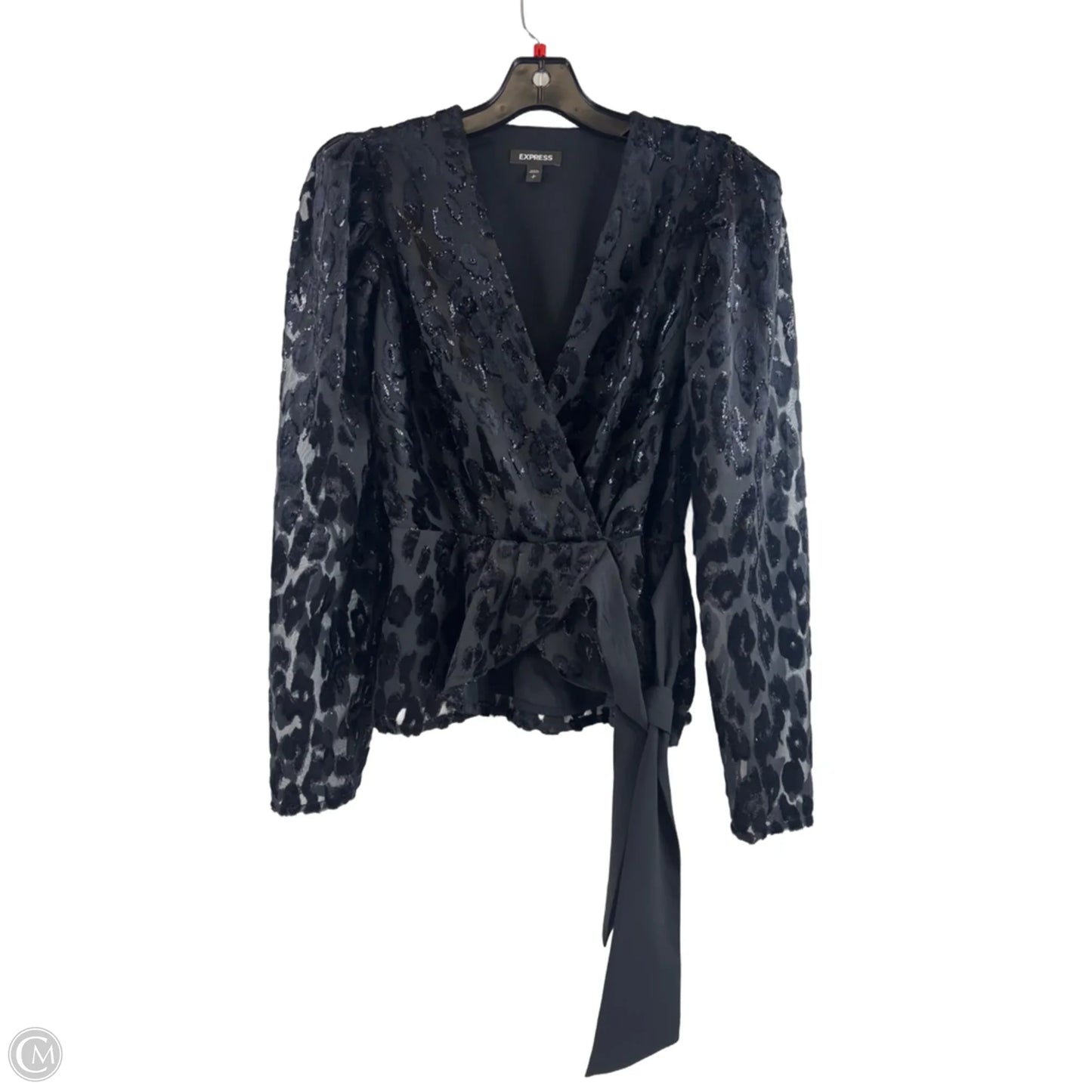 Blouse Long Sleeve By Express In Black, Size: Sp