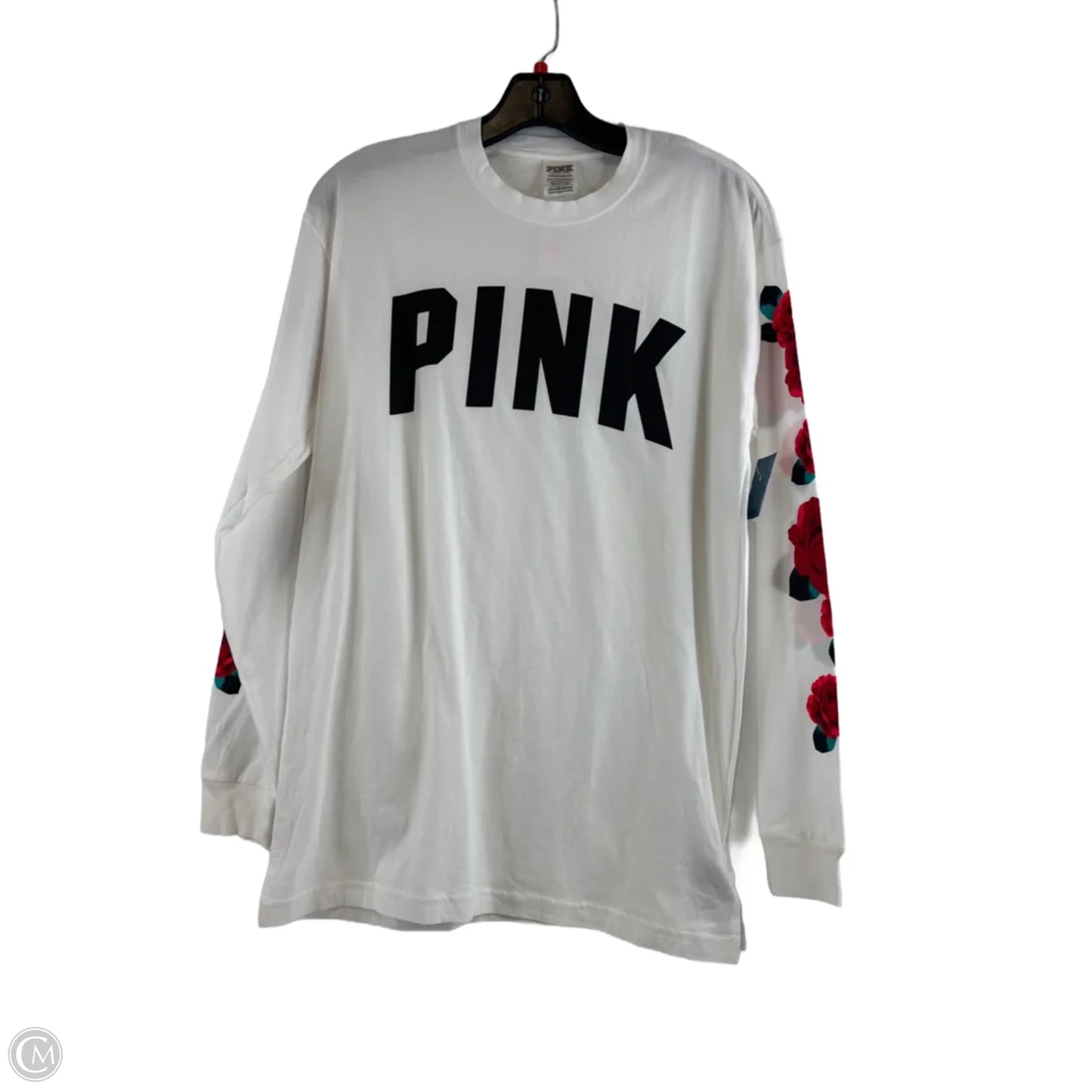 Athletic Top Long Sleeve Crewneck By Pink In Red & White, Size: Xs