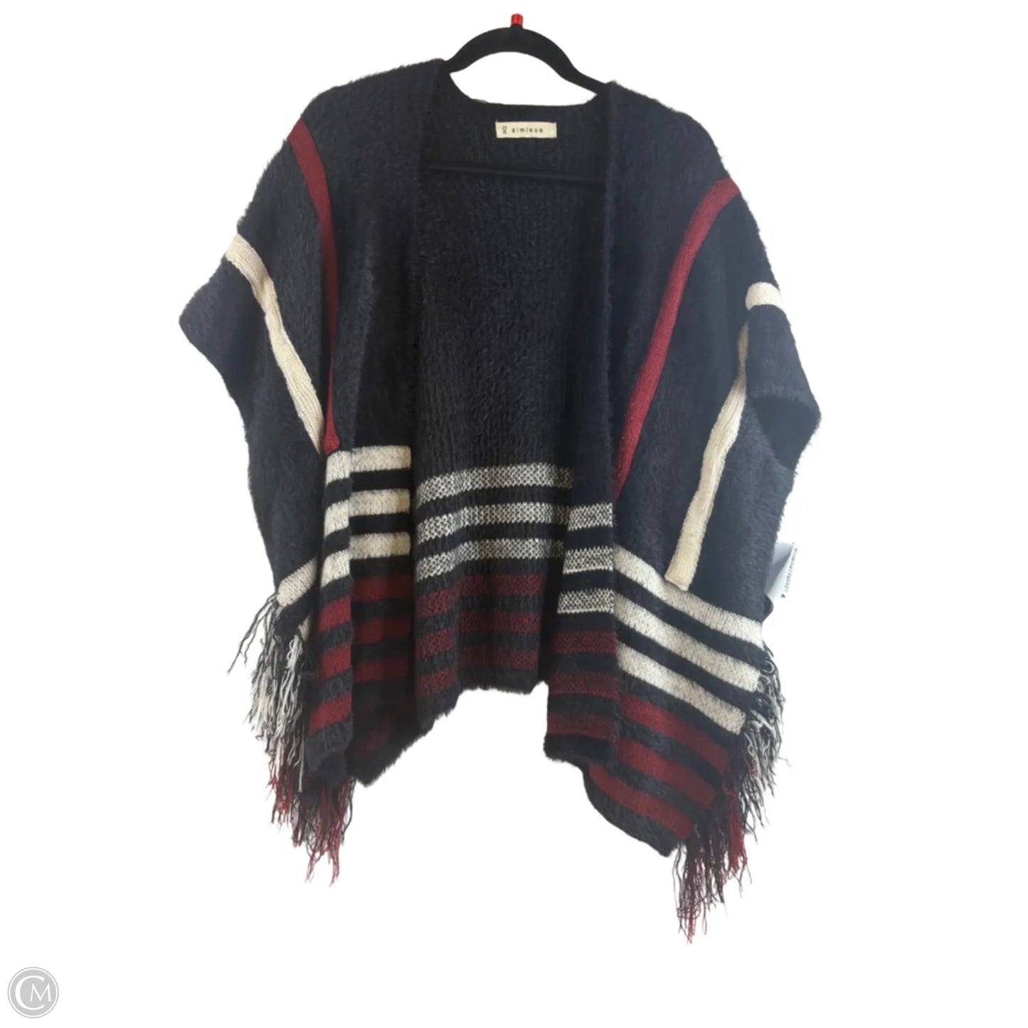 Vest Sweater By Clothes Mentor In Black & Red, Size: M