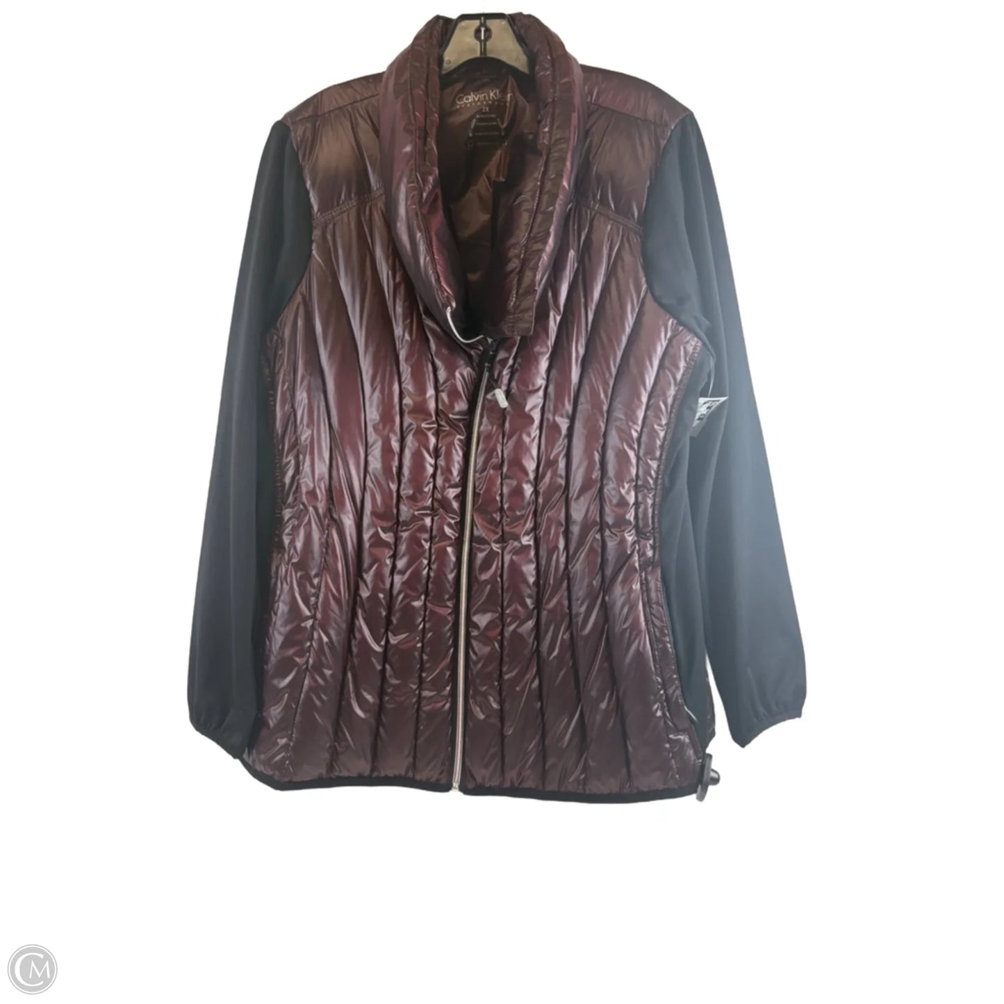 Jacket Puffer & Quilted By Calvin Klein Performance In Maroon, Size: 2x
