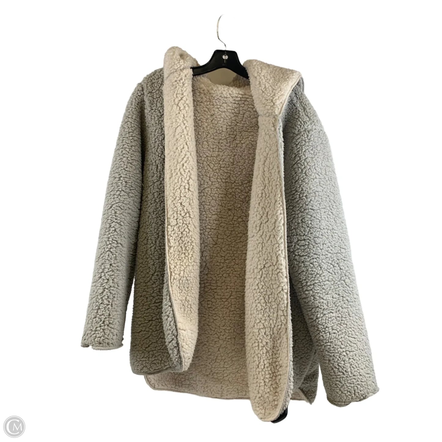 Jacket Faux Fur & Sherpa By Wishlist In Grey & Tan, Size: S