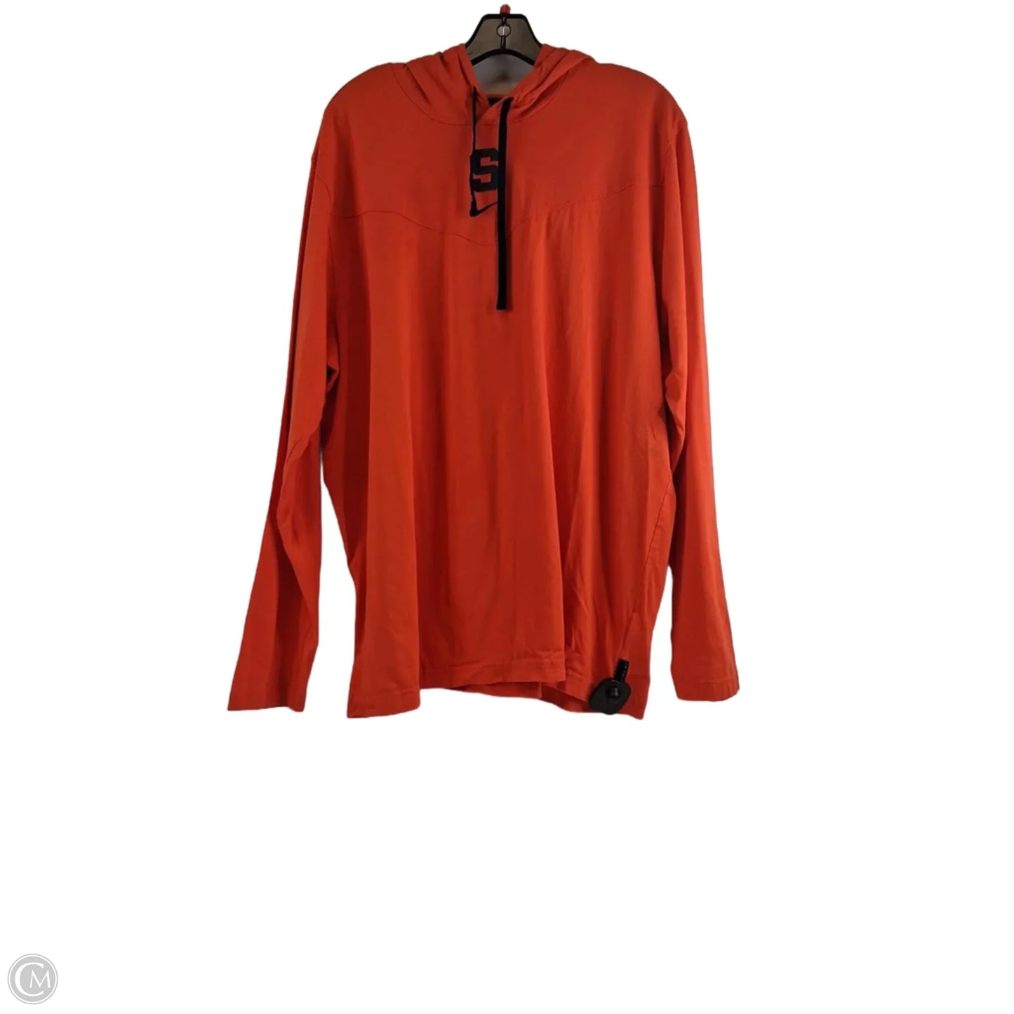 Athletic Top Long Sleeve Hoodie By Nike Apparel In Orange, Size: Xl