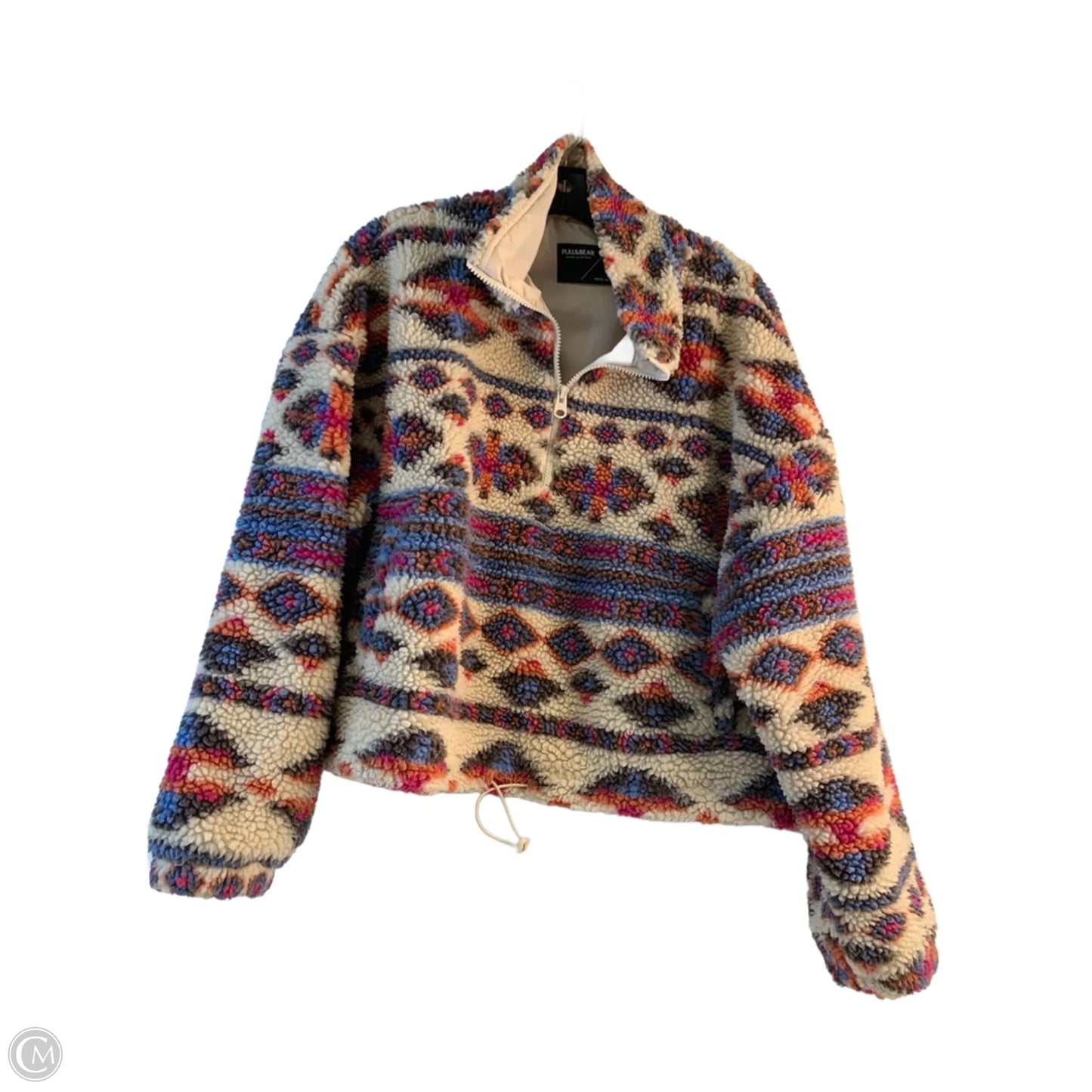Jacket Faux Fur & Sherpa By Pull&bear In Blue & Pink, Size: Xl