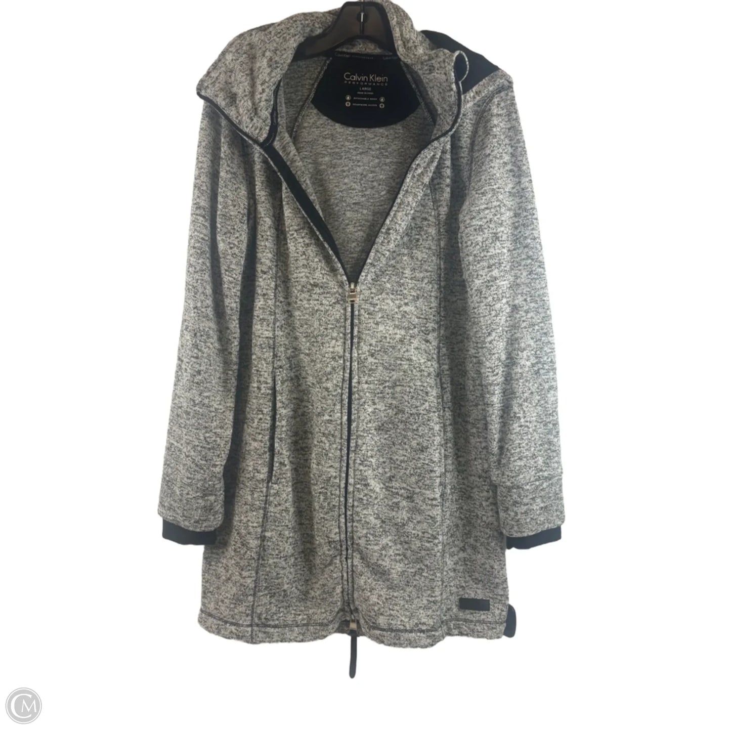 Athletic Jacket By Calvin Klein Performance In Grey, Size: L