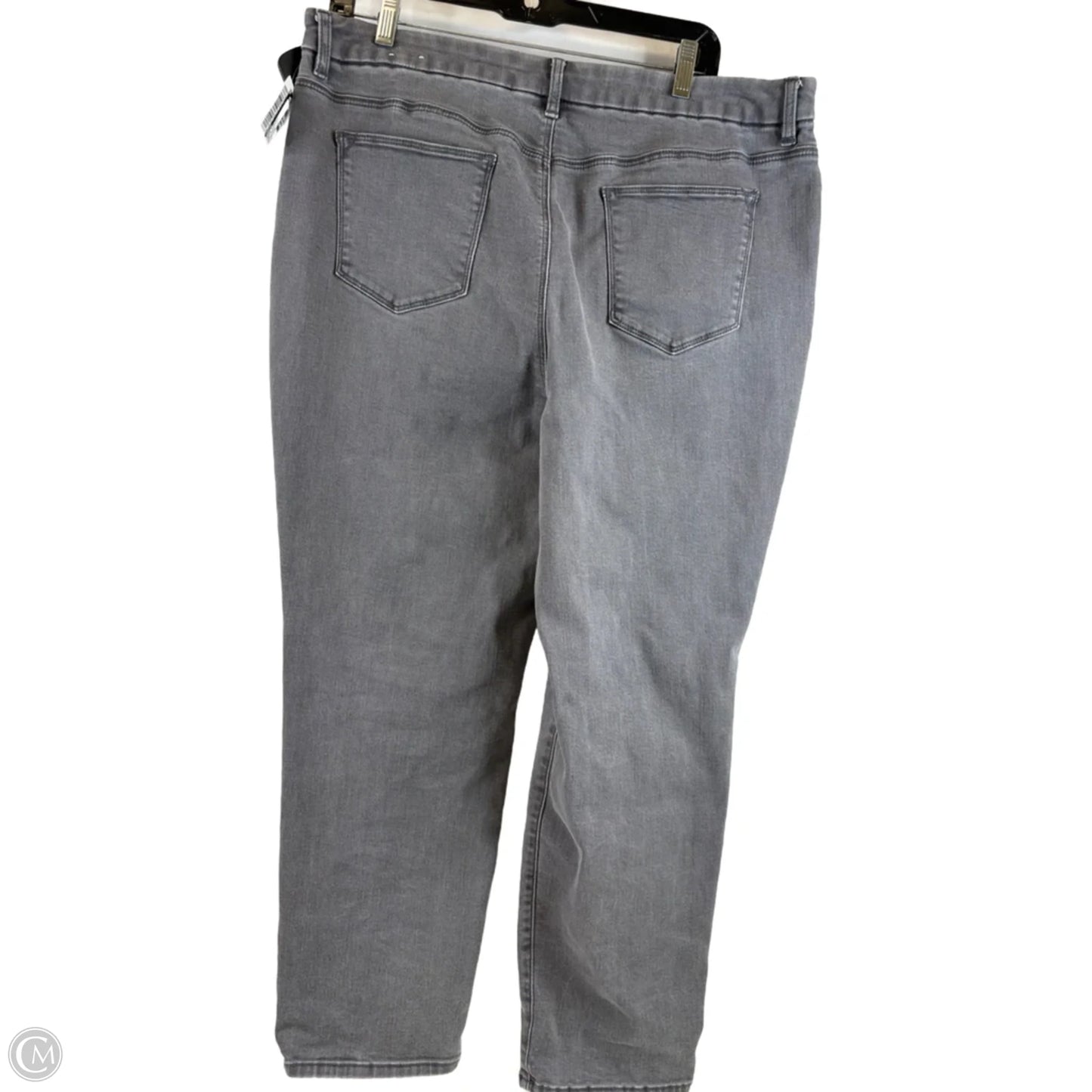 Jeans Straight By Chicos In Grey Denim, Size: 14
