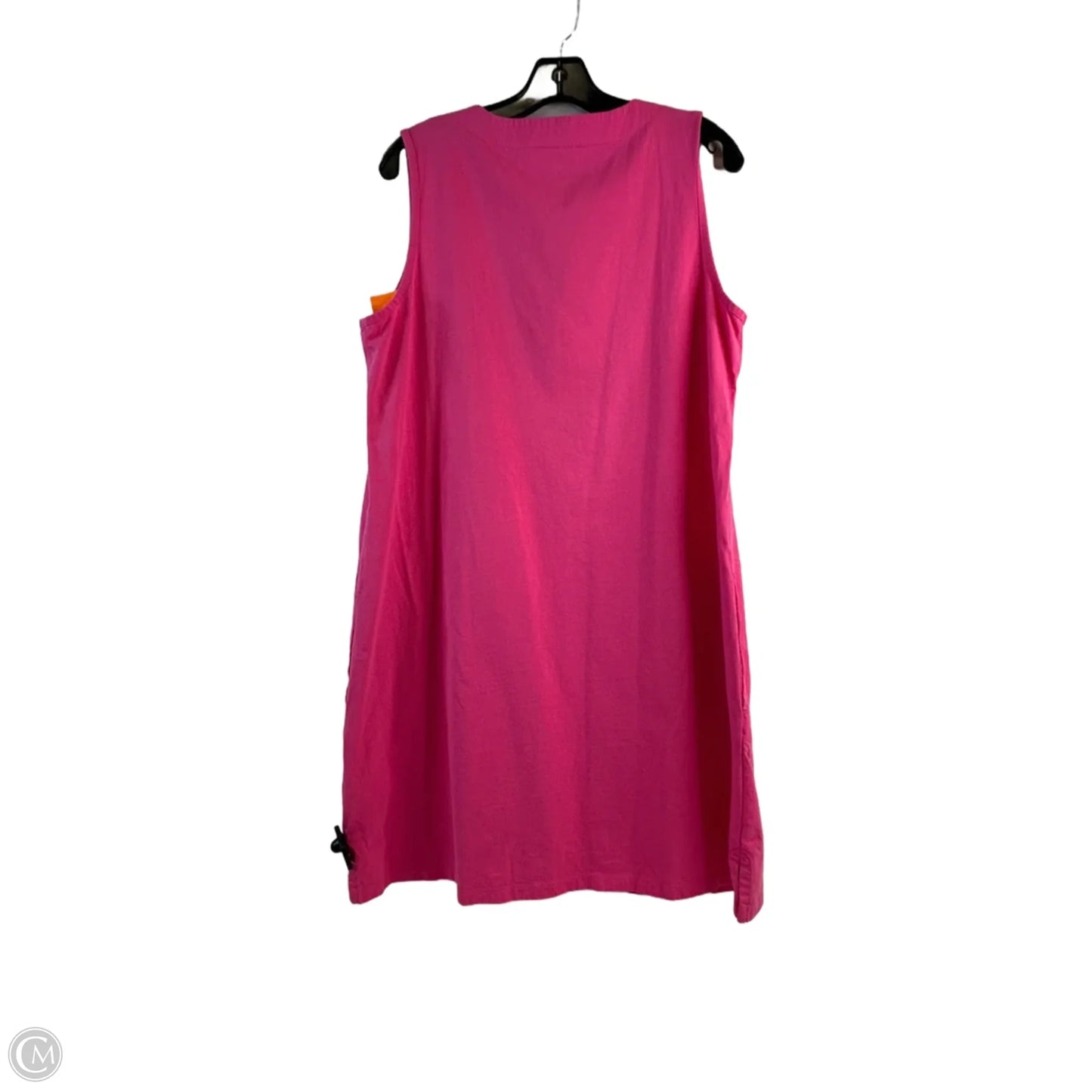 Dress Casual Midi By Lands End In Pink & White, Size: L