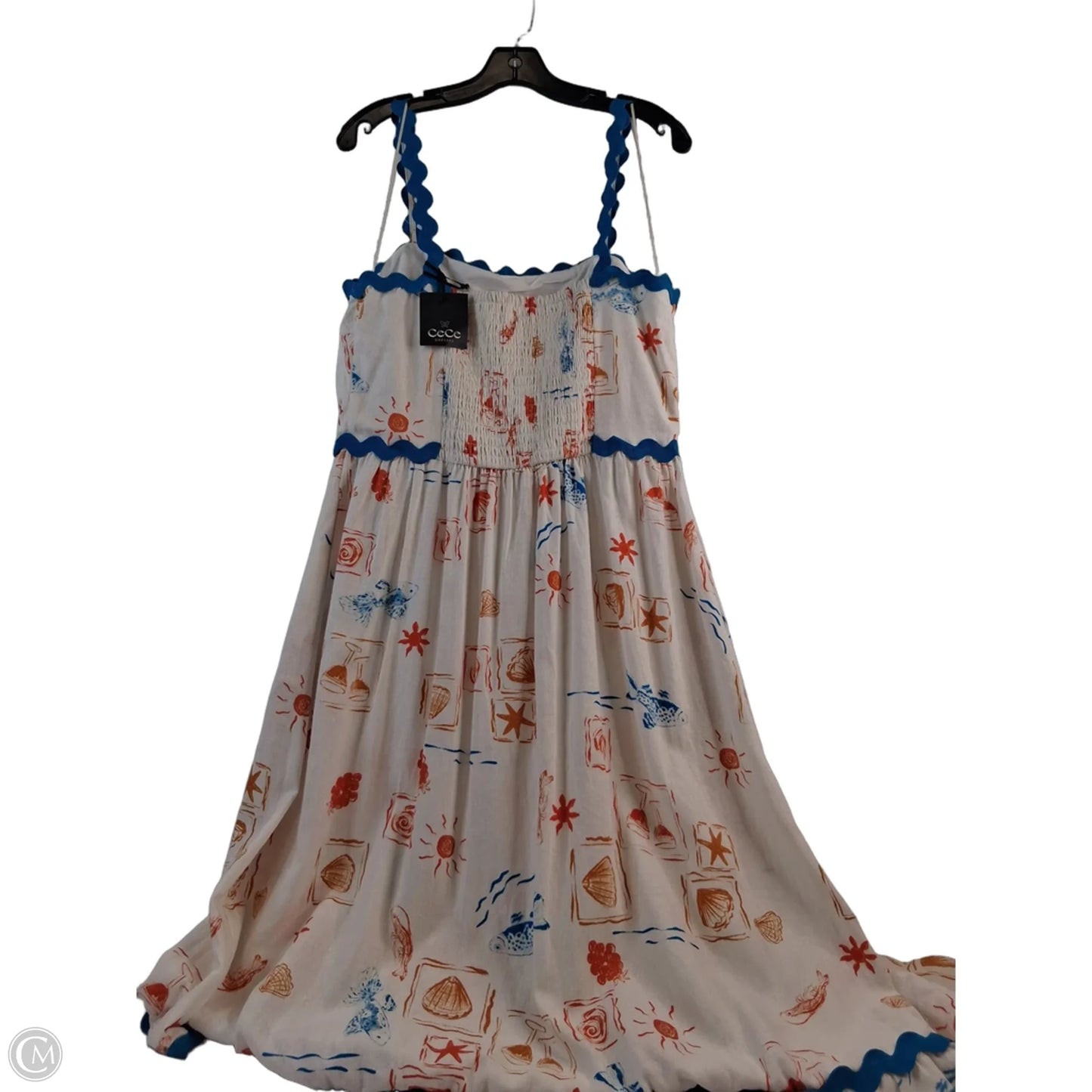 Dress Casual Maxi By Cece In Orange & White, Size: L