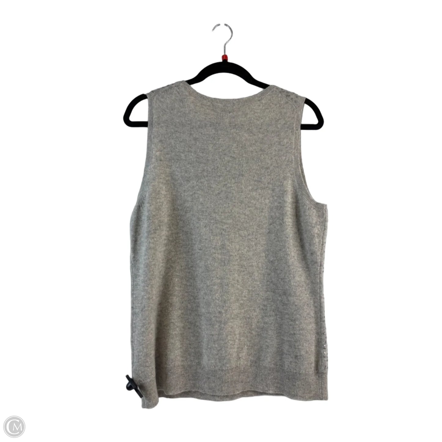 Top Sleeveless By Charter Club In Grey, Size: L