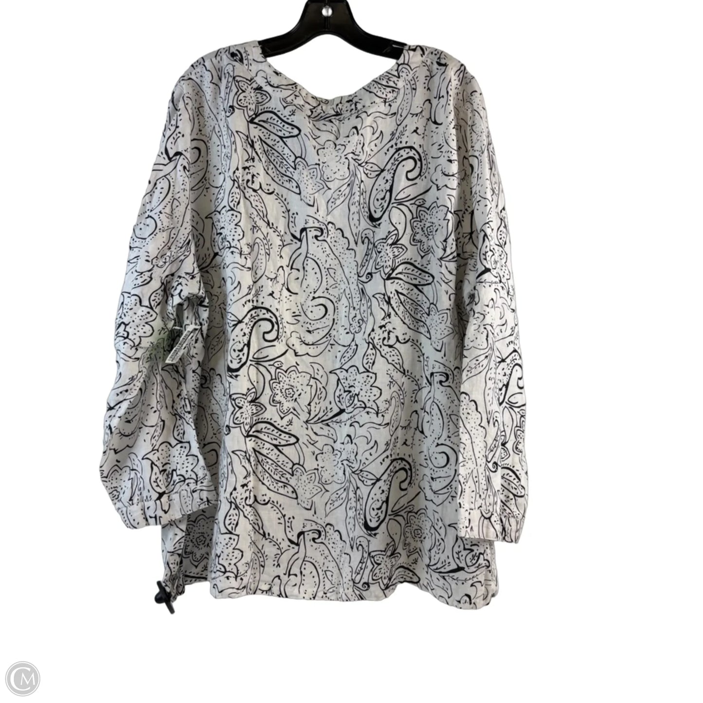 Top 3/4 Sleeve By Saint Tropez In Black & White, Size: 2x