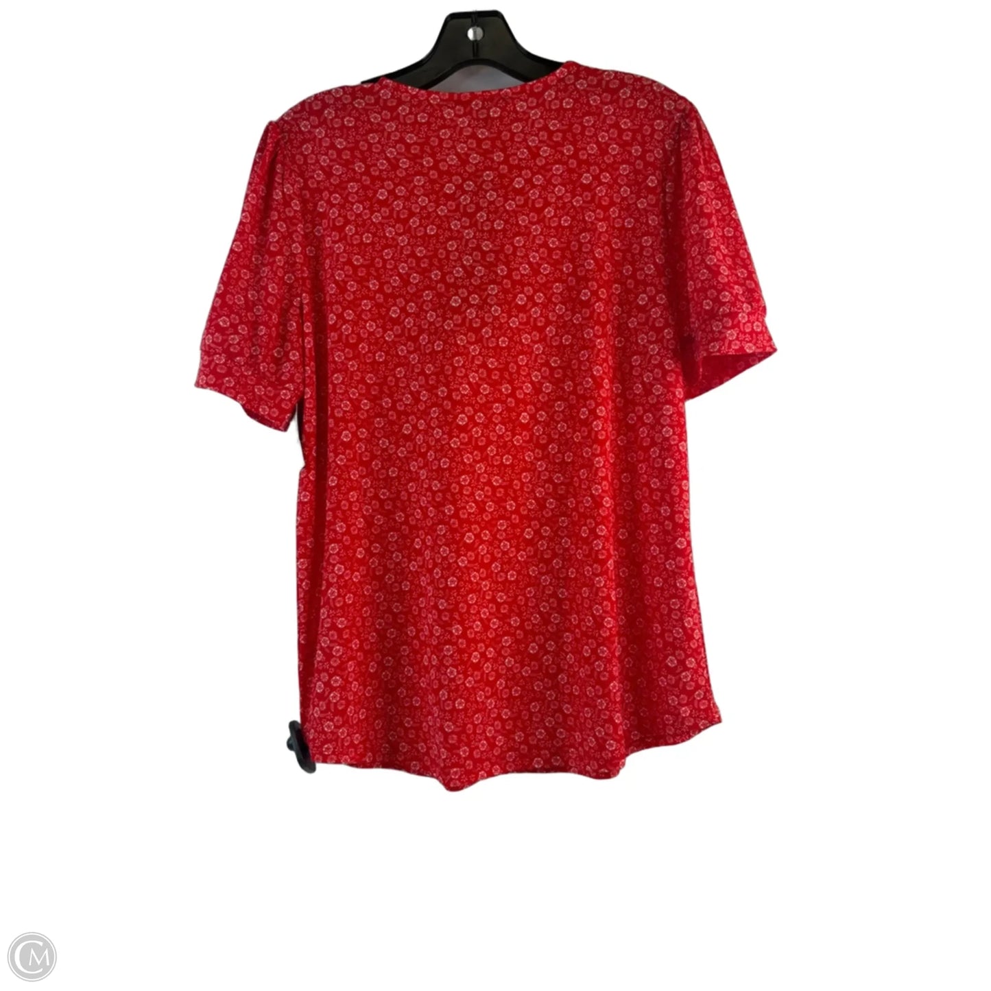 Top Short Sleeve Basic By Adrianna Papell In Red & White, Size: M