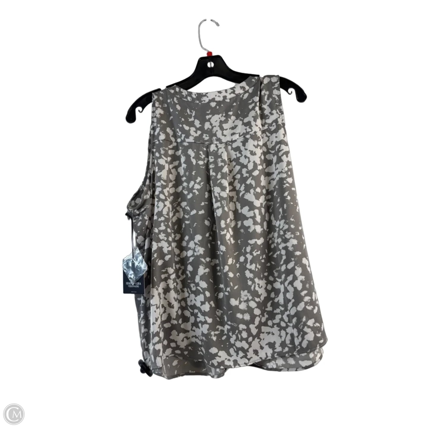 Top Sleeveless By Simply Vera In Grey & White, Size: Xxl