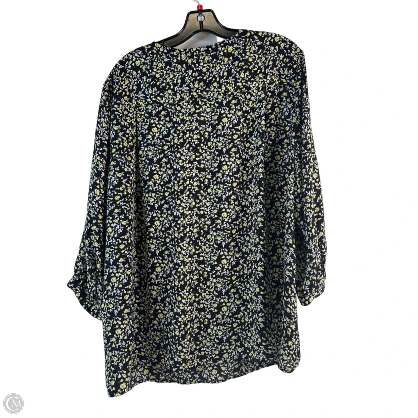 Top Long Sleeve By Carolina Belle In Black & Yellow, Size: 1x