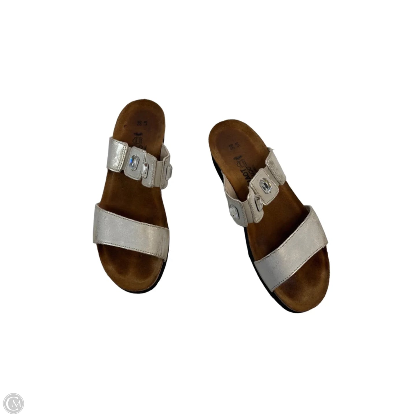 Sandals Heels Wedge By Naot In Gold & Silver, Size: 8