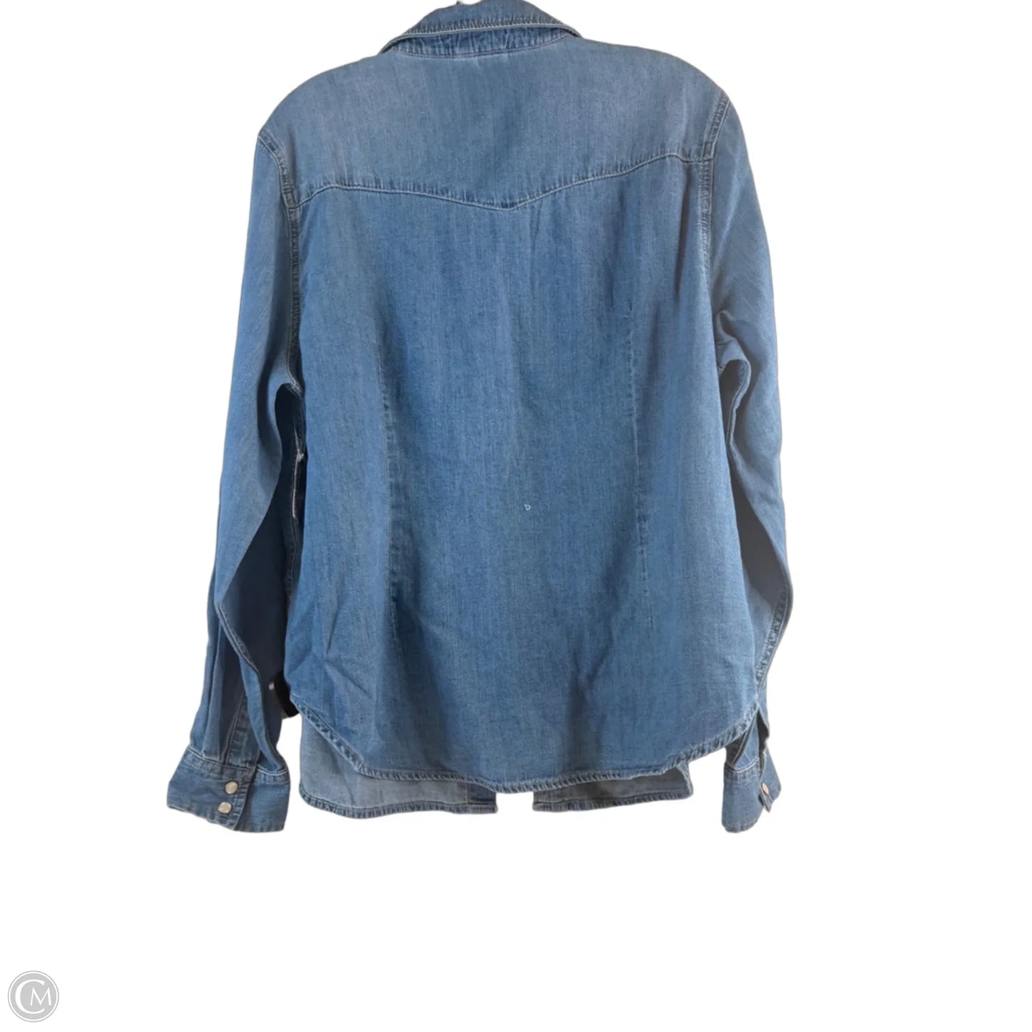 Top Long Sleeve By Gap In Blue Denim, Size: L