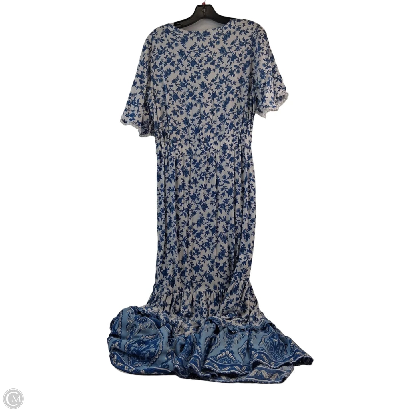 Dress Casual Maxi By Clothes Mentor In Blue & White, Size: L