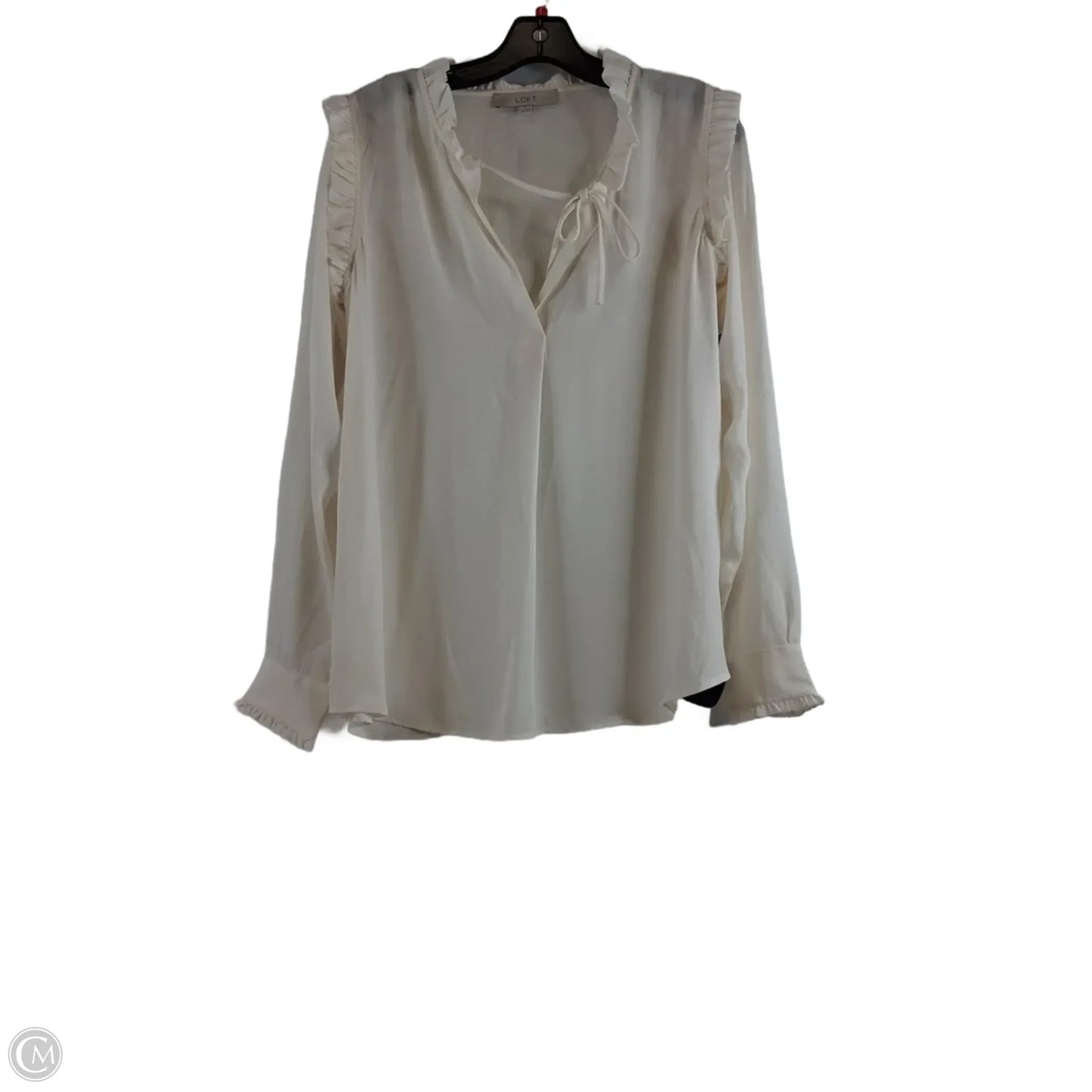 Top Long Sleeve By Loft In Cream, Size: M