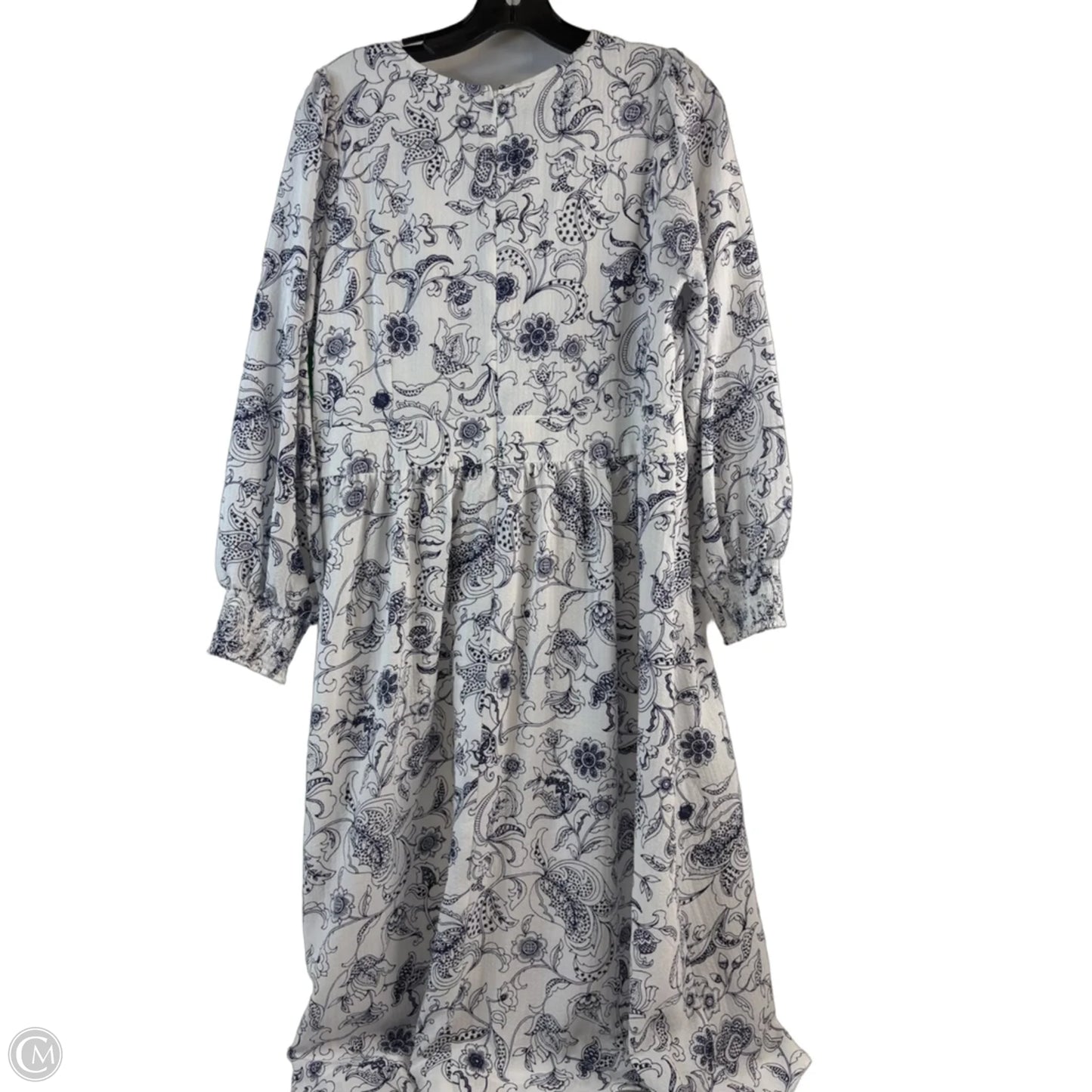 Dress Casual Maxi By Talbots In Blue & White, Size: 10p
