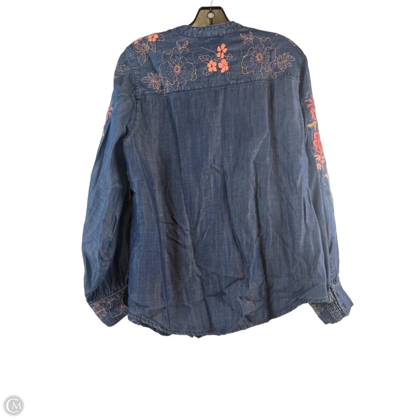 Top Long Sleeve By Chicos In Blue & Red, Size: L