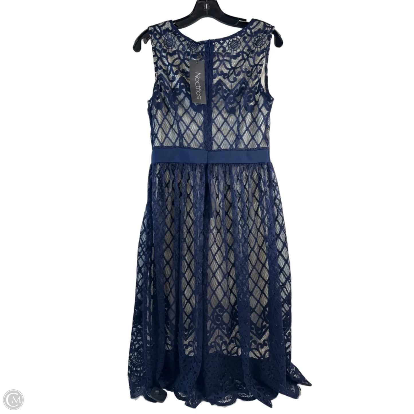Dress Casual Midi By Clothes Mentor In Blue & Cream, Size: M