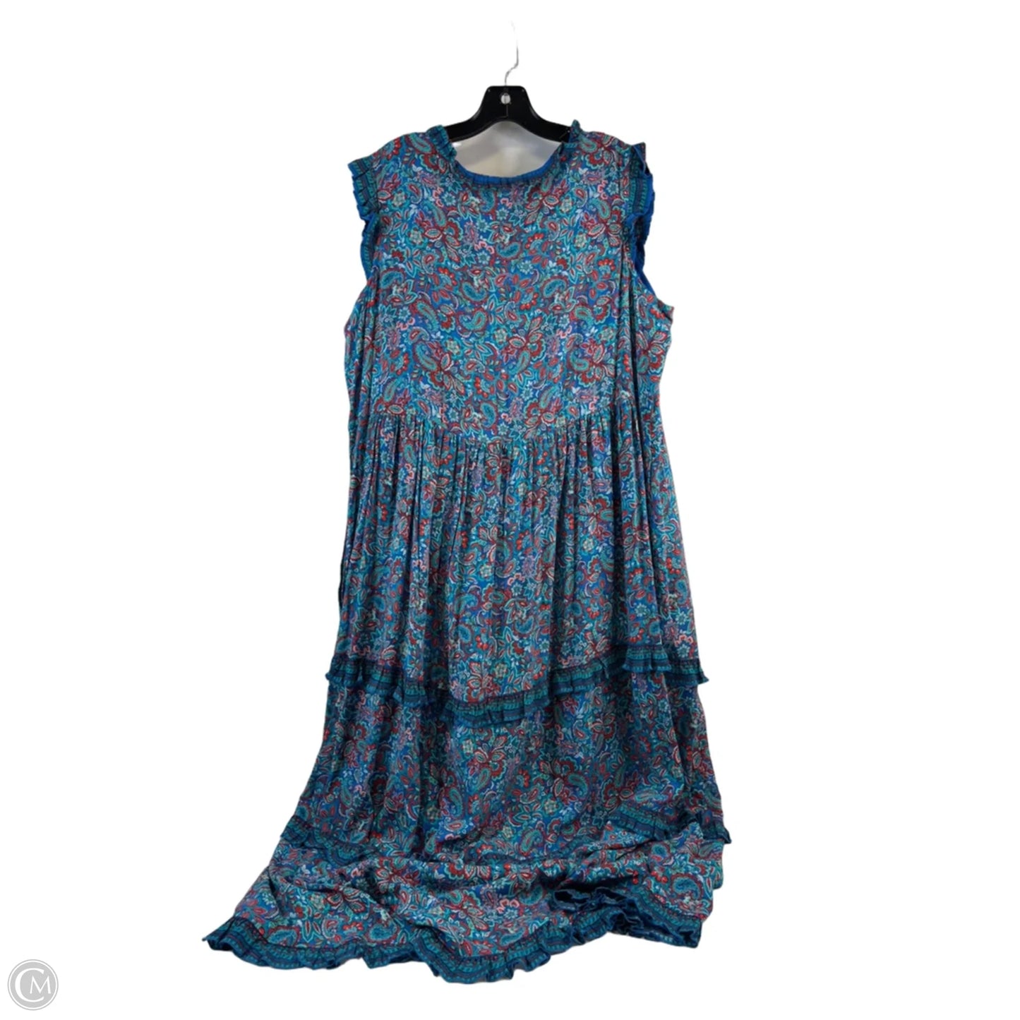 Dress Casual Maxi By J. Jill In Blue & Red, Size: Xlp