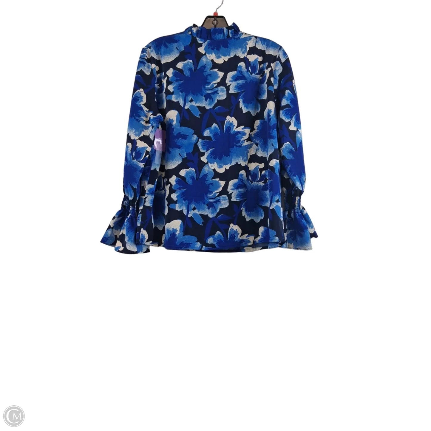 Top Long Sleeve By Clothes Mentor In Blue & White, Size: S