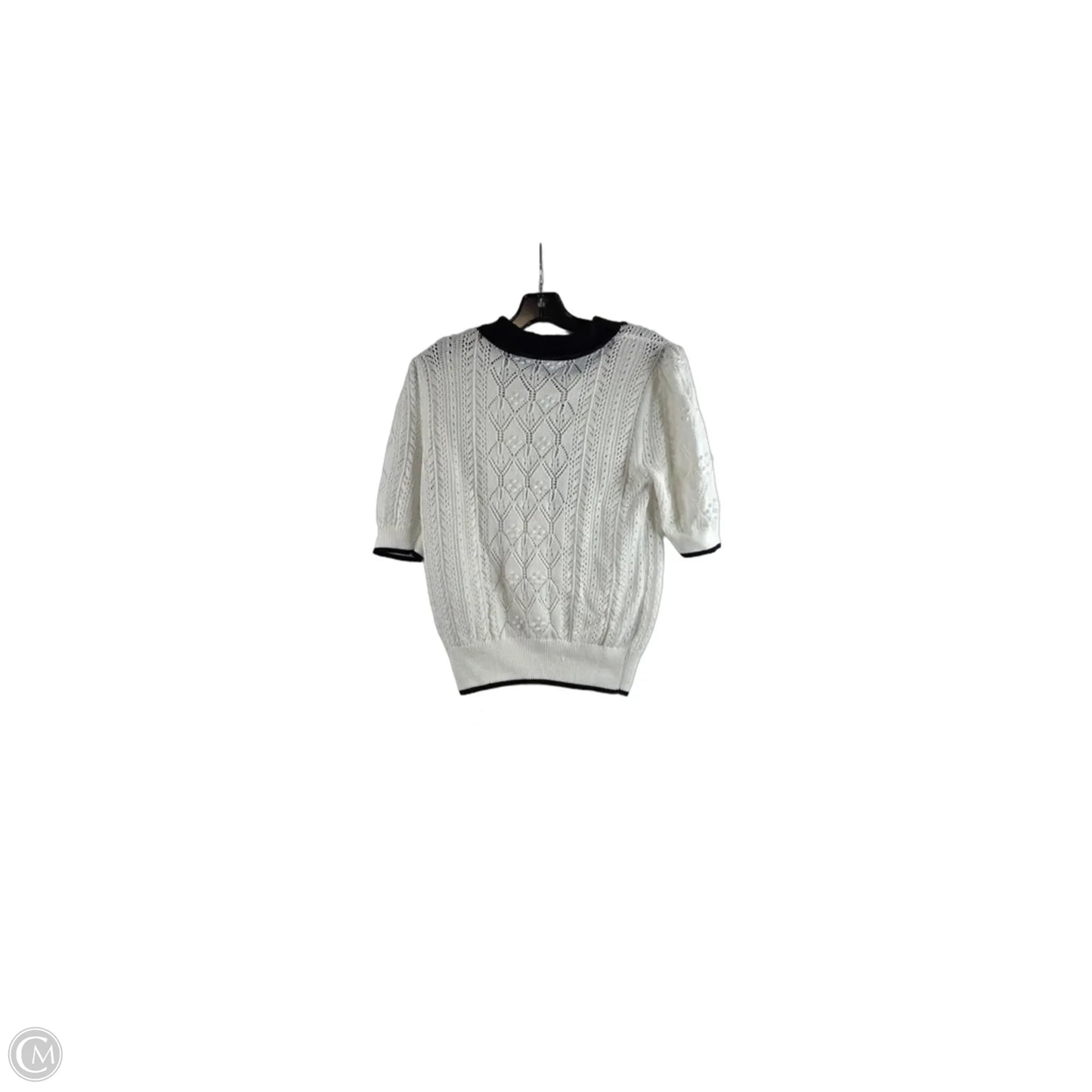 Top Short Sleeve By Loft In Black & White, Size: S