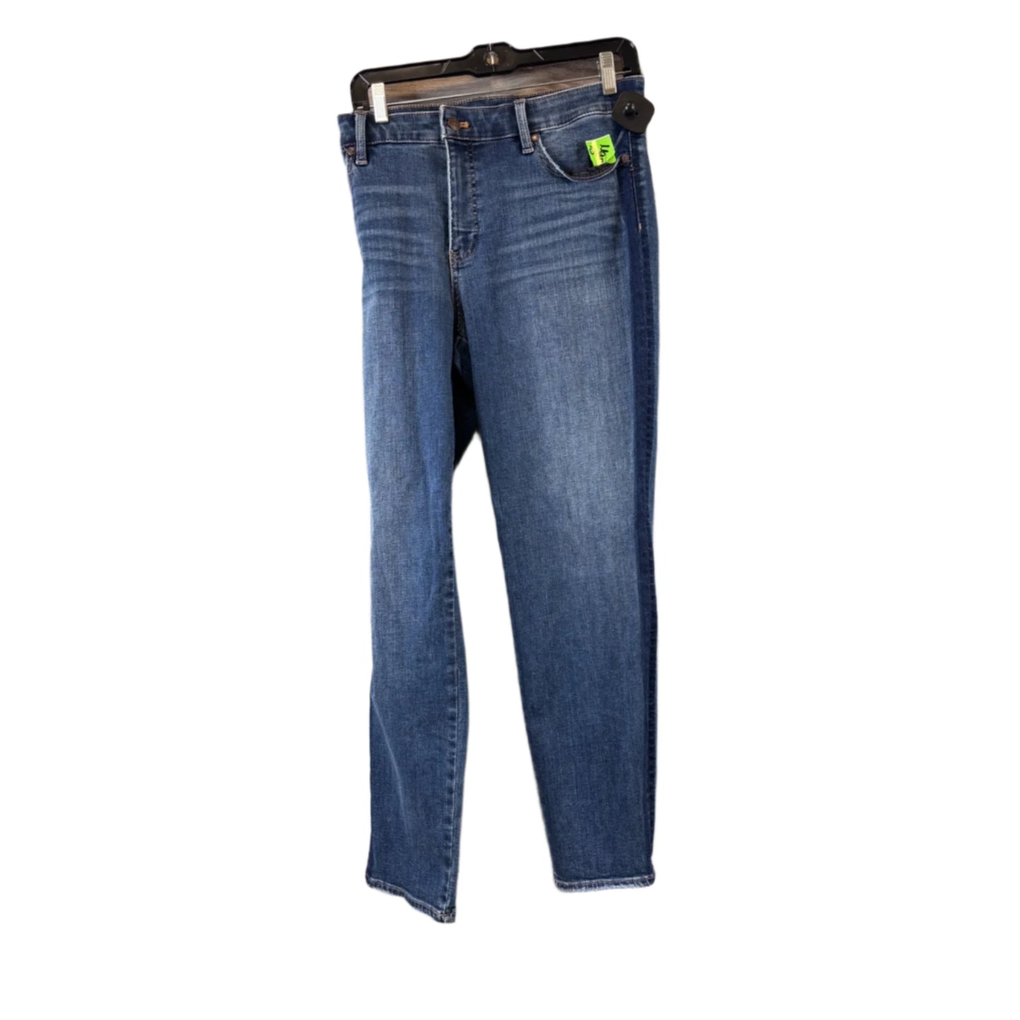 Jeans Straight By Talbots In Blue Denim, Size: 14