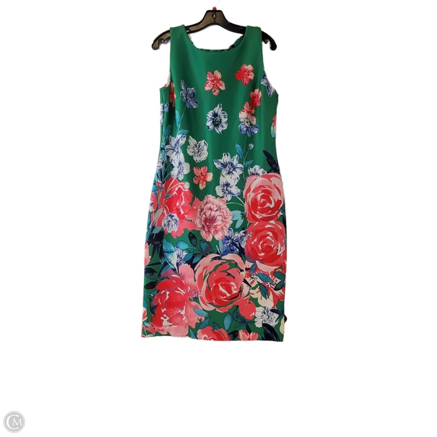 Dress Casual Midi By Roz And Ali In Green & Pink, Size: L