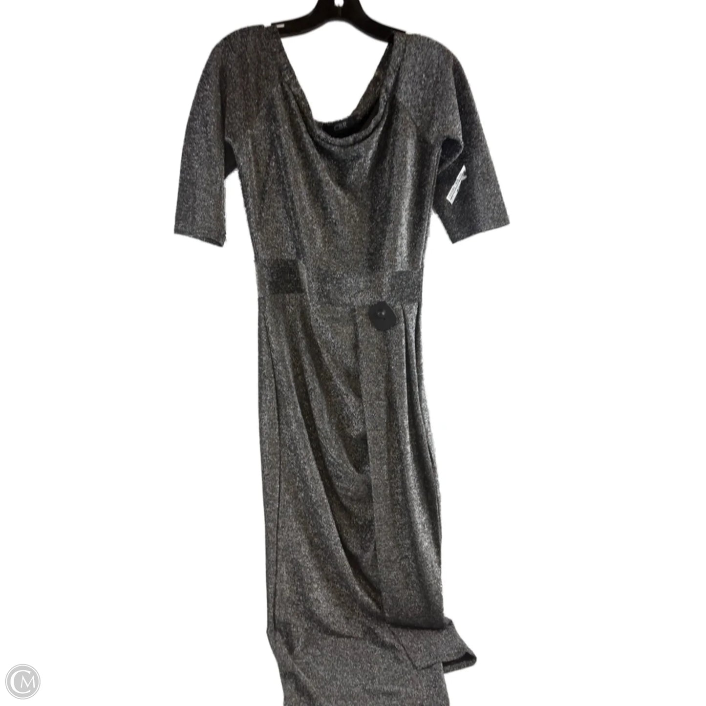 Dress Party Midi By Clothes Mentor In Silver, Size: S