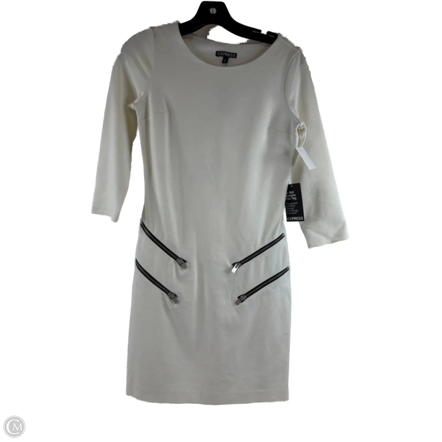Dress Casual Midi By Express In Cream, Size: Xs