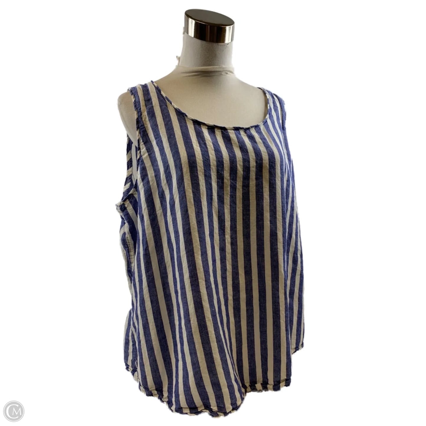 Top Sleeveless By Chicos In Striped Pattern, Size: Xl