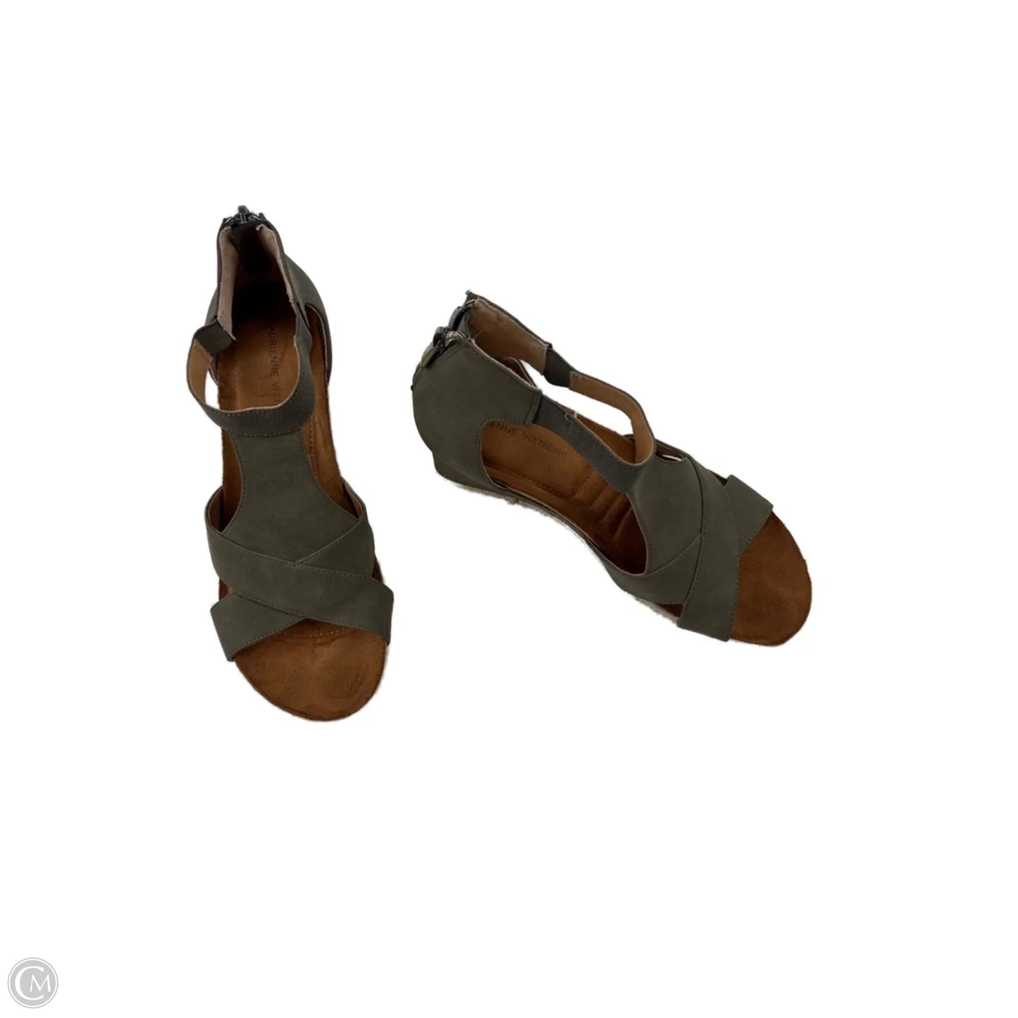 Sandals Heels Wedge By Adrienne Vittadini In Green, Size: 8.5