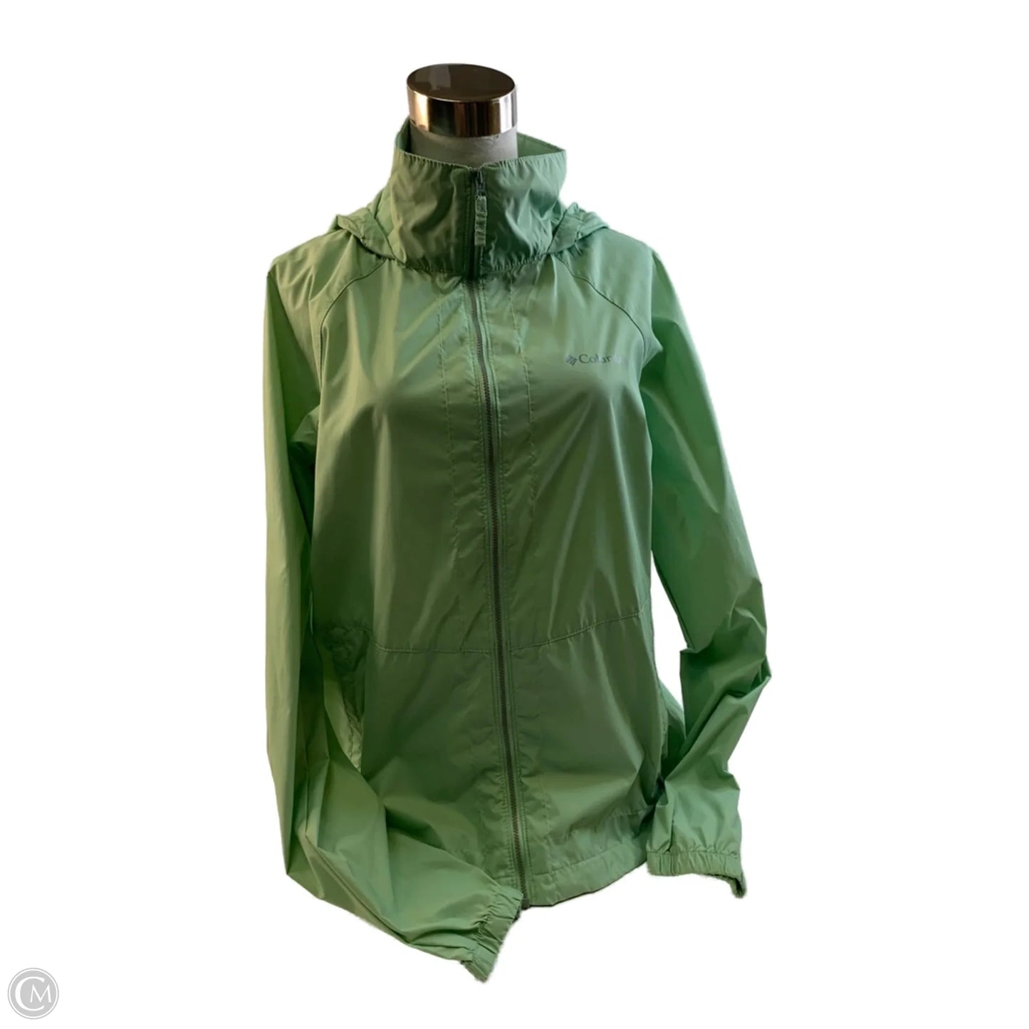 Jacket Windbreaker By Columbia In Green, Size: L