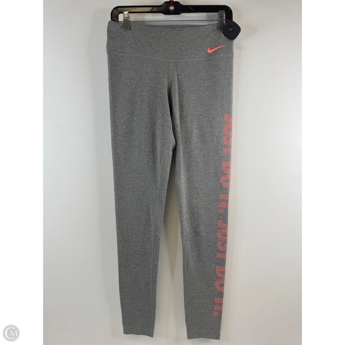 Athletic Leggings By Nike Apparel In Grey & Pink, Size: M