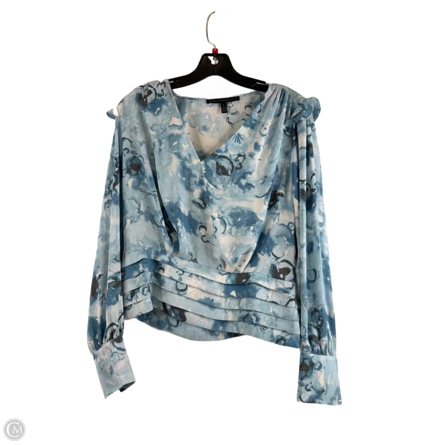 Top Long Sleeve By White House Black Market In Blue & White, Size: S