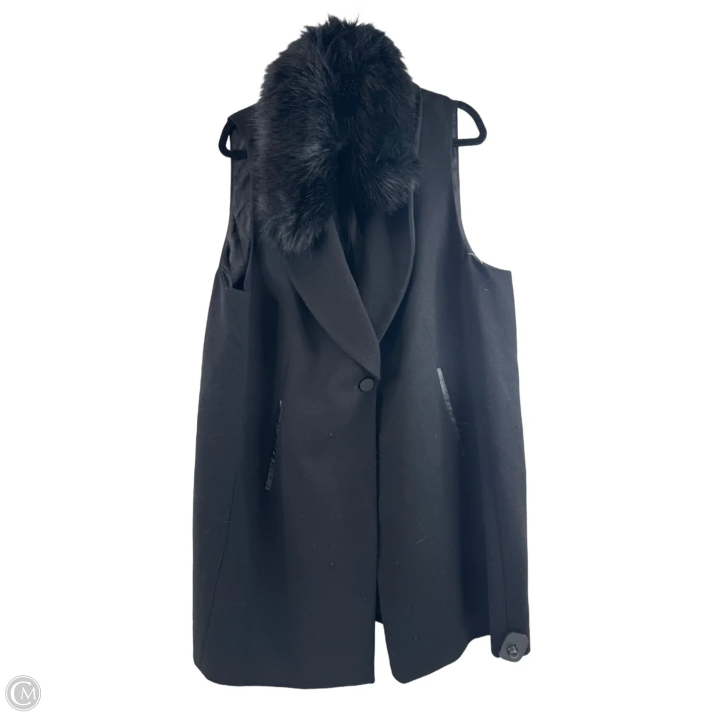 Vest Faux Fur & Sherpa By Chicos In Black, Size: Xxl