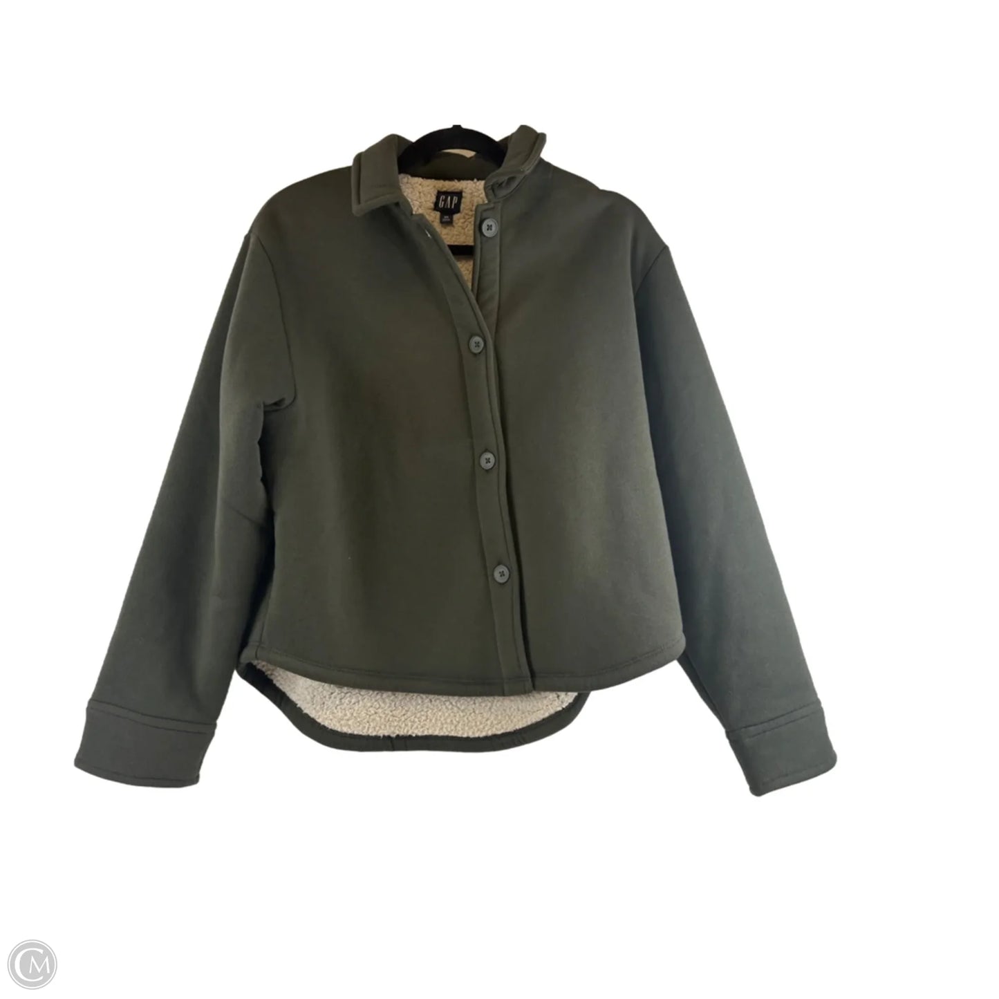 Jacket Shirt By Gap In Green, Size: Xs