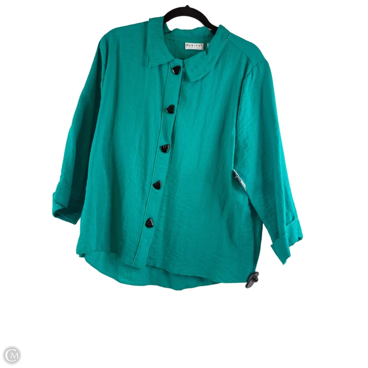 Top 3/4 Sleeve By Habitat In Teal, Size: Xl
