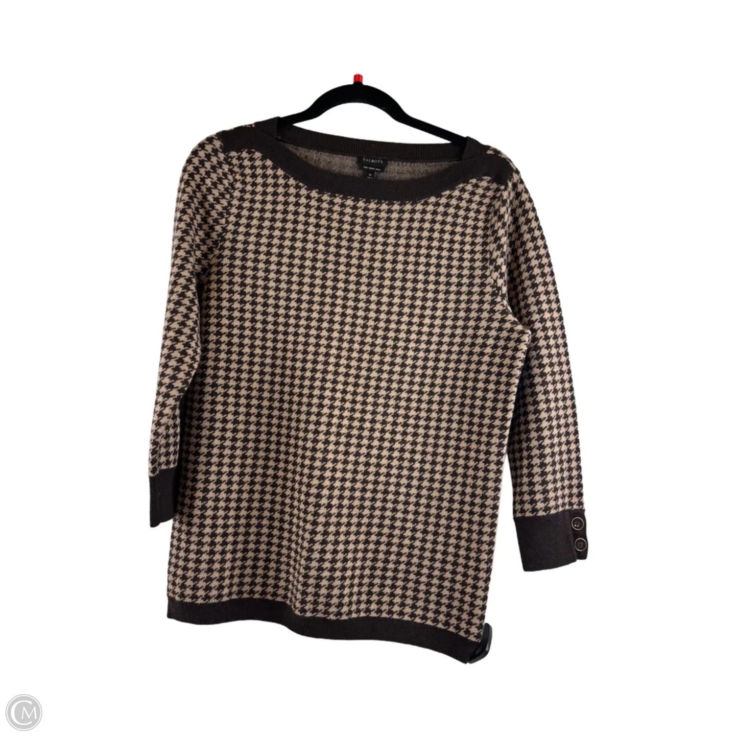 Sweater By Talbots In Brown & Tan, Size: M