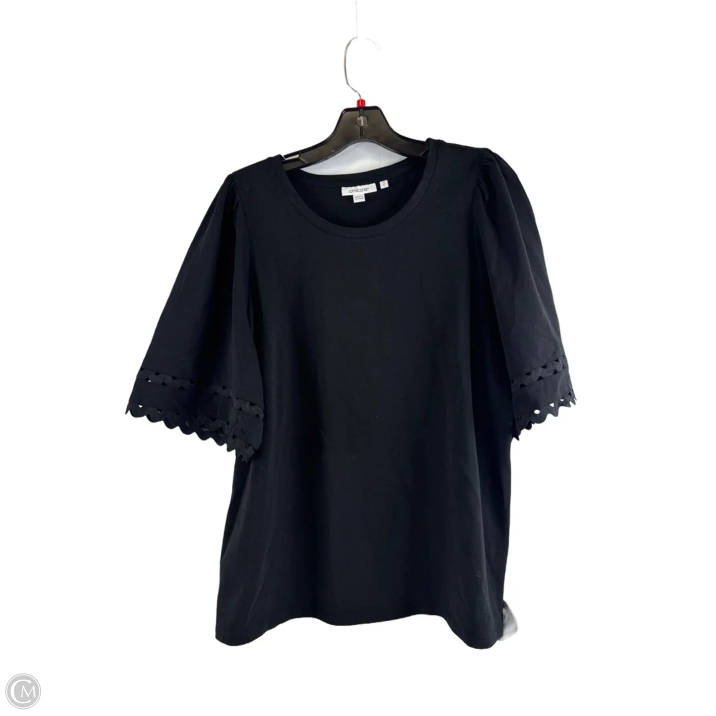 Top Short Sleeve By Chicos In Black, Size: L