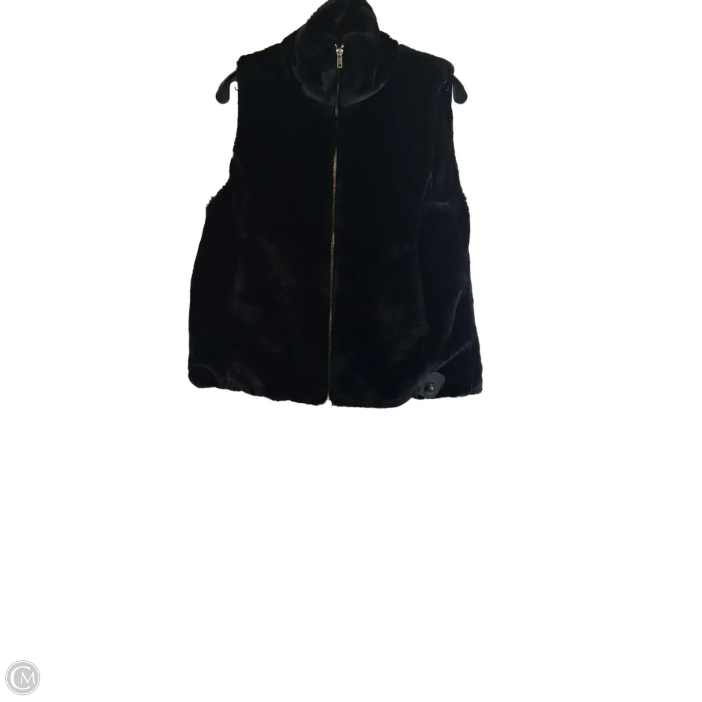 Vest Faux Fur & Sherpa By Jeanne Pierre In Black, Size: M