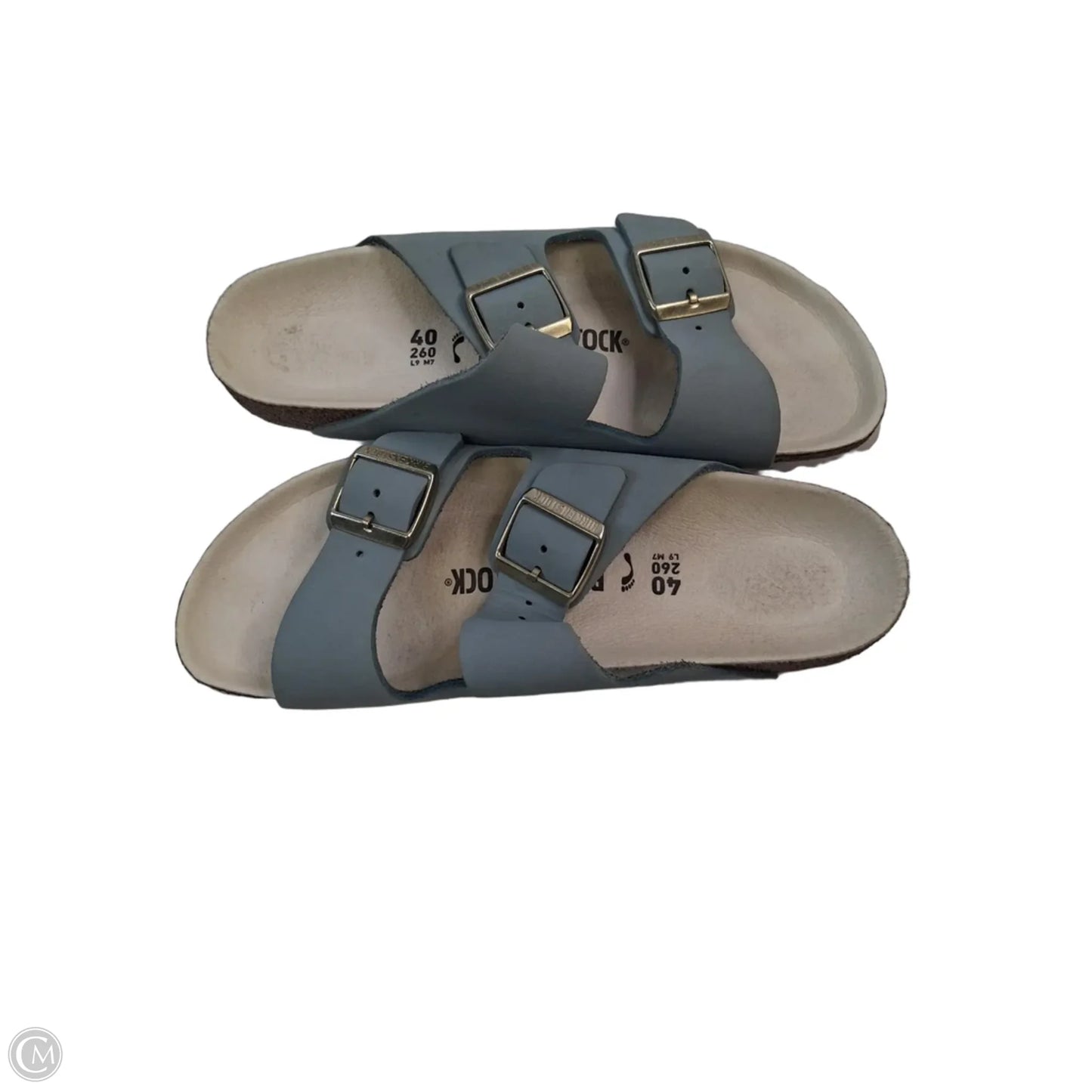 Sandals Flats By Birkenstock In Blue & Brown, Size: 9