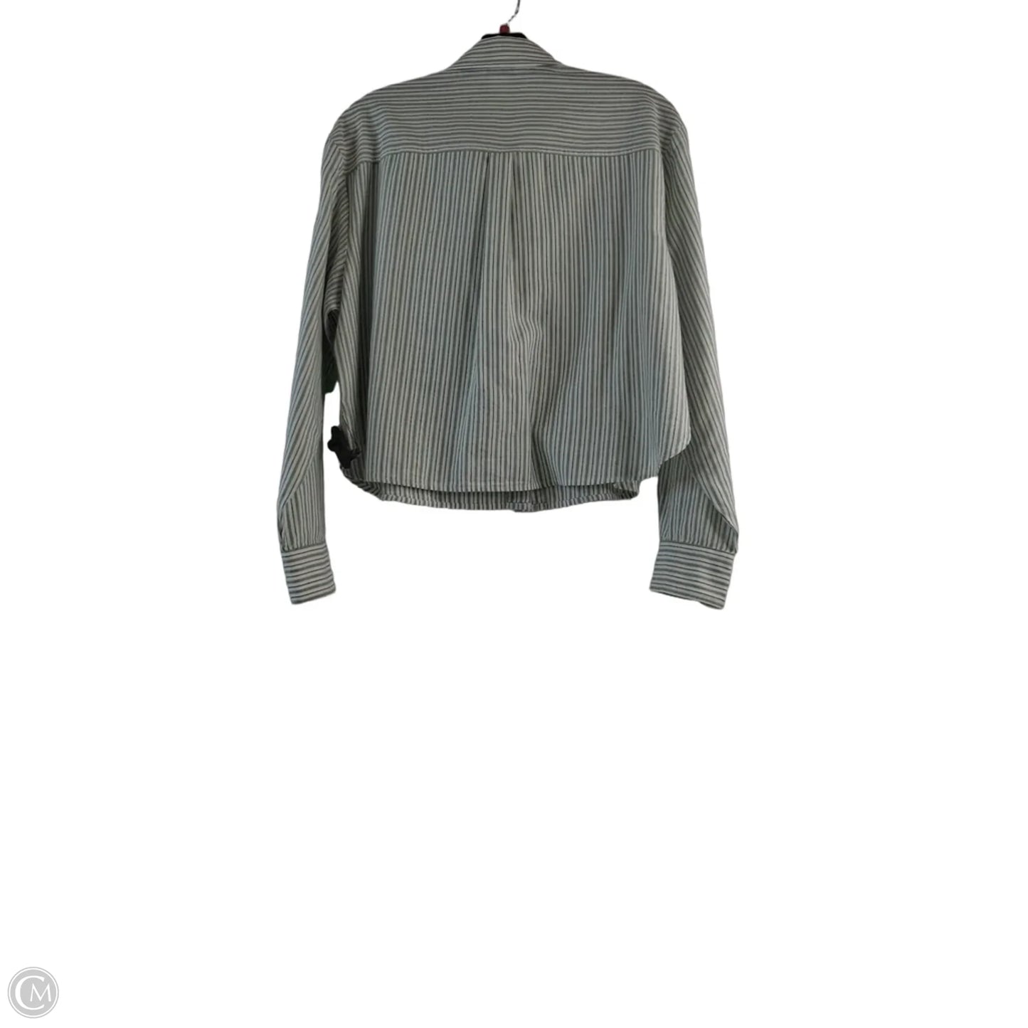 Top Long Sleeve By Old Navy In Green & White, Size: M