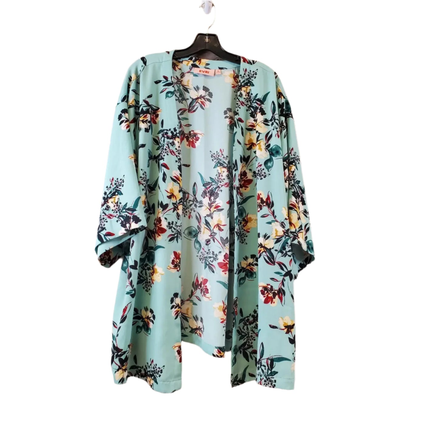 Kimono By Evri In Floral Print, Size: 1x